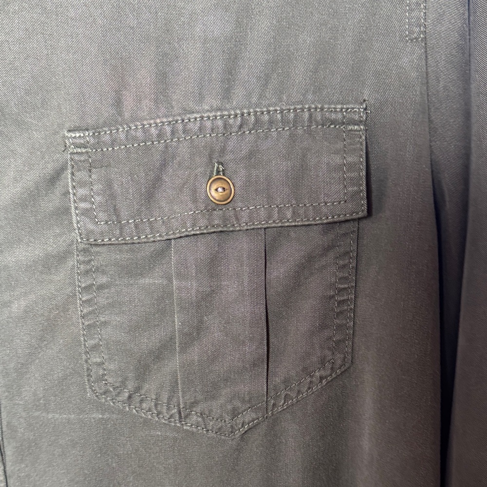 Banana Republic Olive Green Long Sleeve Shirt Dress - Picture 4 of 6